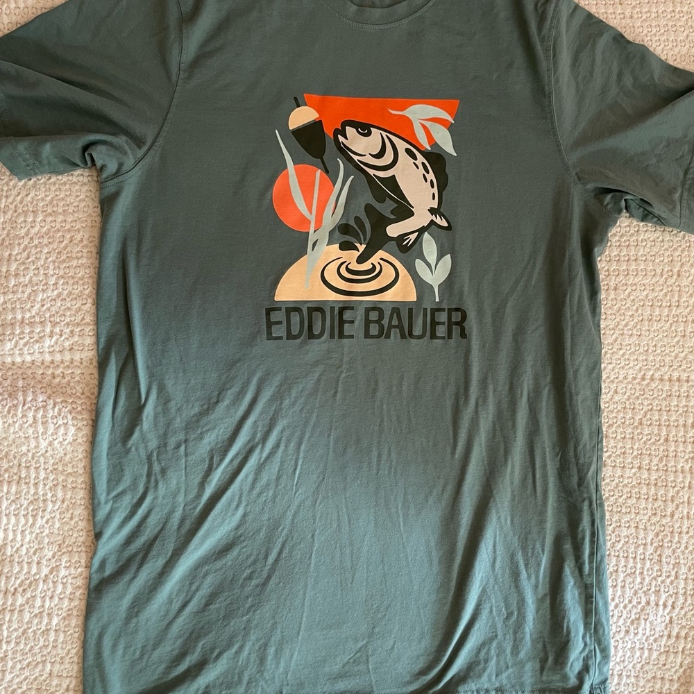 Eddie Bauer Green Graphic T-Shirt for Men